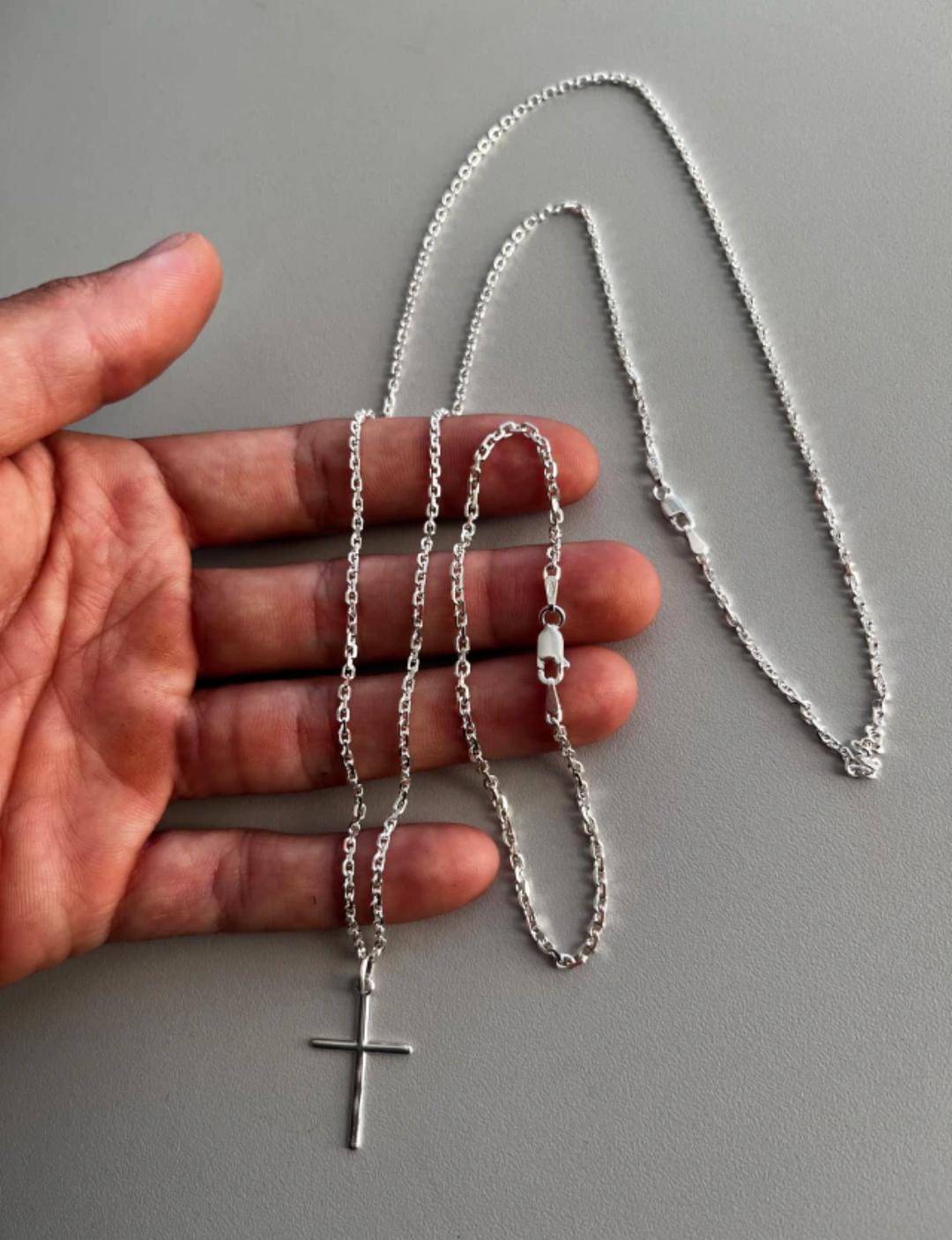 Kit Cadeado Corrente 2mm 70cm + Pulseira 2,5mm em prata 925